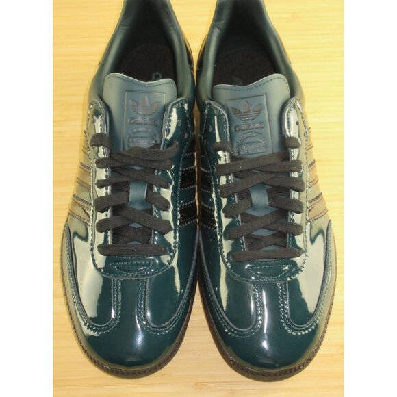 Adidas Originals Women's Samba OG Patent Leather Shoes Green Black Size 10.5 NIB - Picture 4 of 7